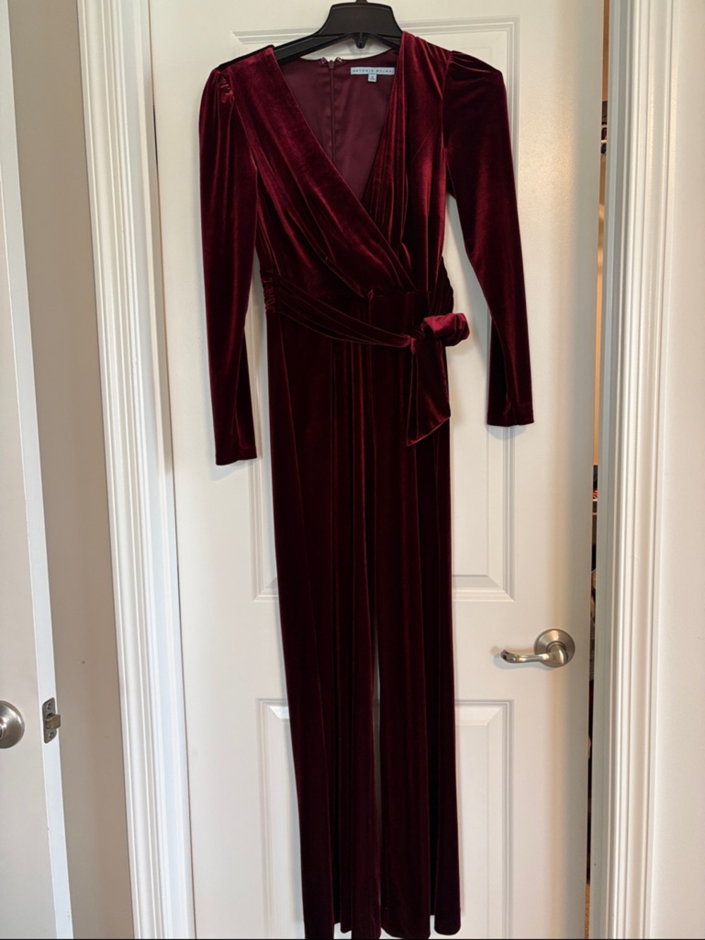 ANTONIO MELANI Burgundy Velvet Wrap Top